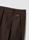 Brown cotton blend straight fit trousers_5