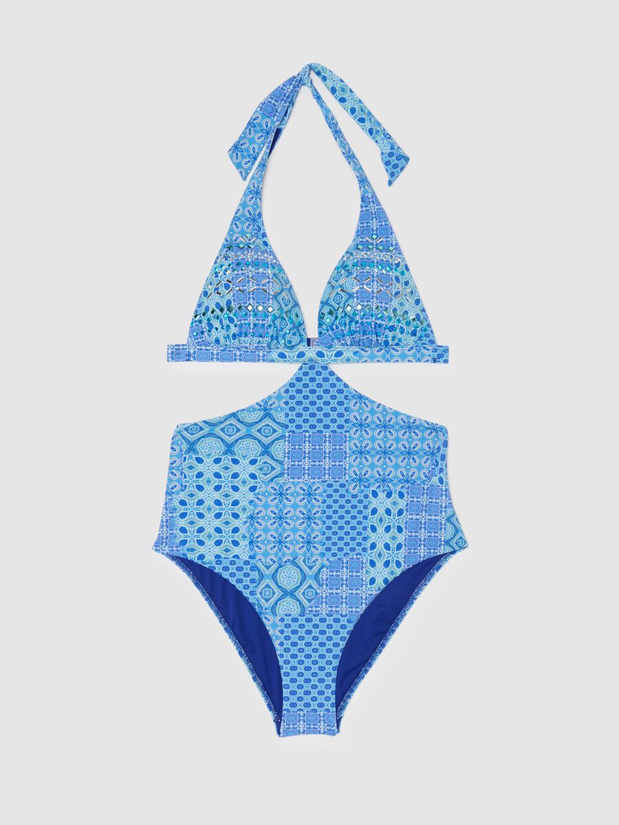 Women's Multicoloured Stretch One-Piece Swimsuit_4