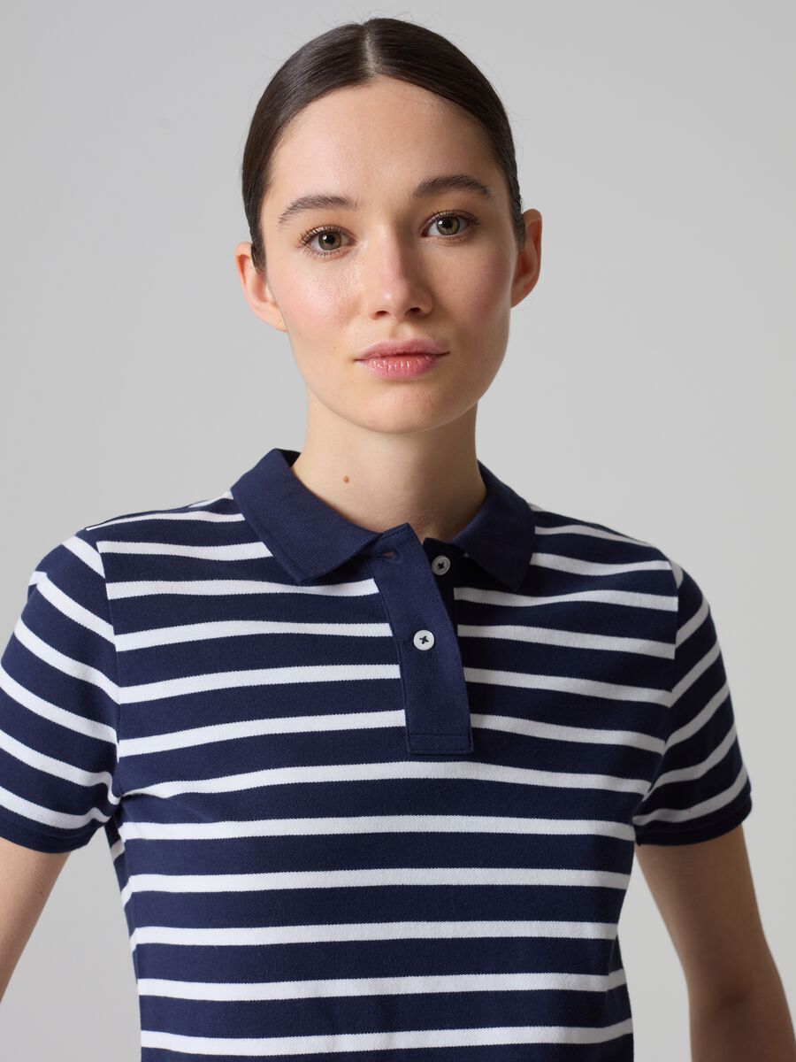 Organic cotton piquet polo shirt with stripes_1