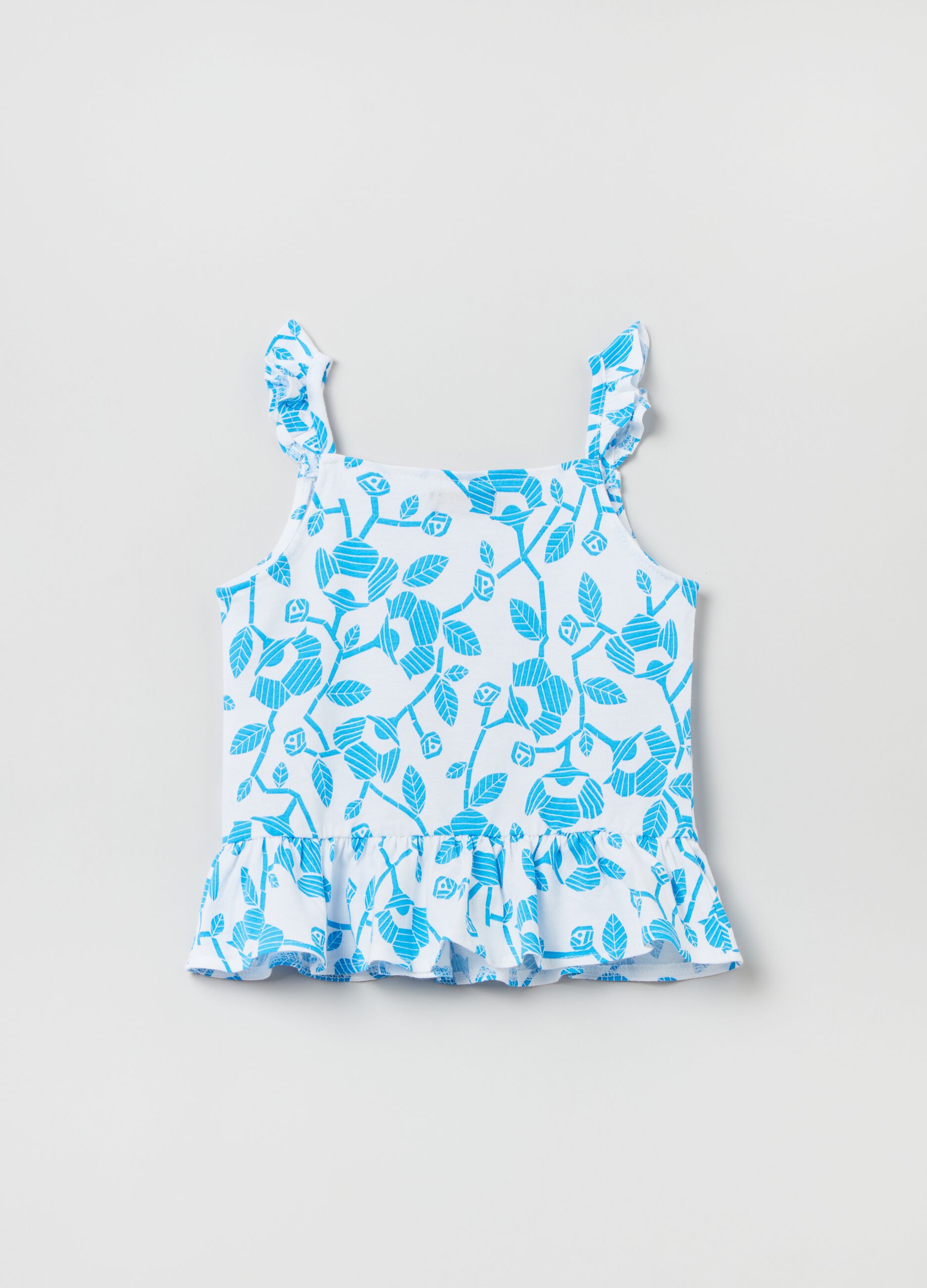 Tank top con stampa e volant_1