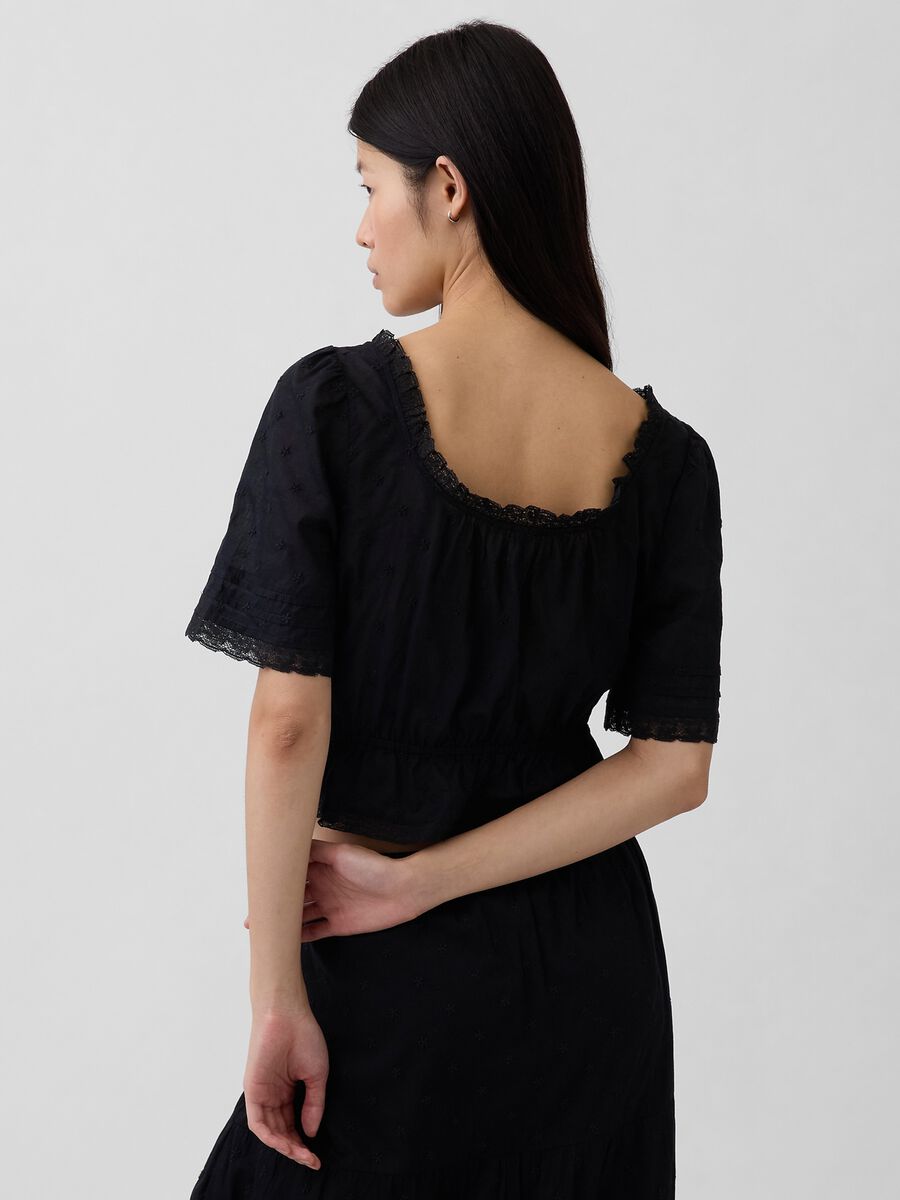 Pure cotton blouse with lace_2