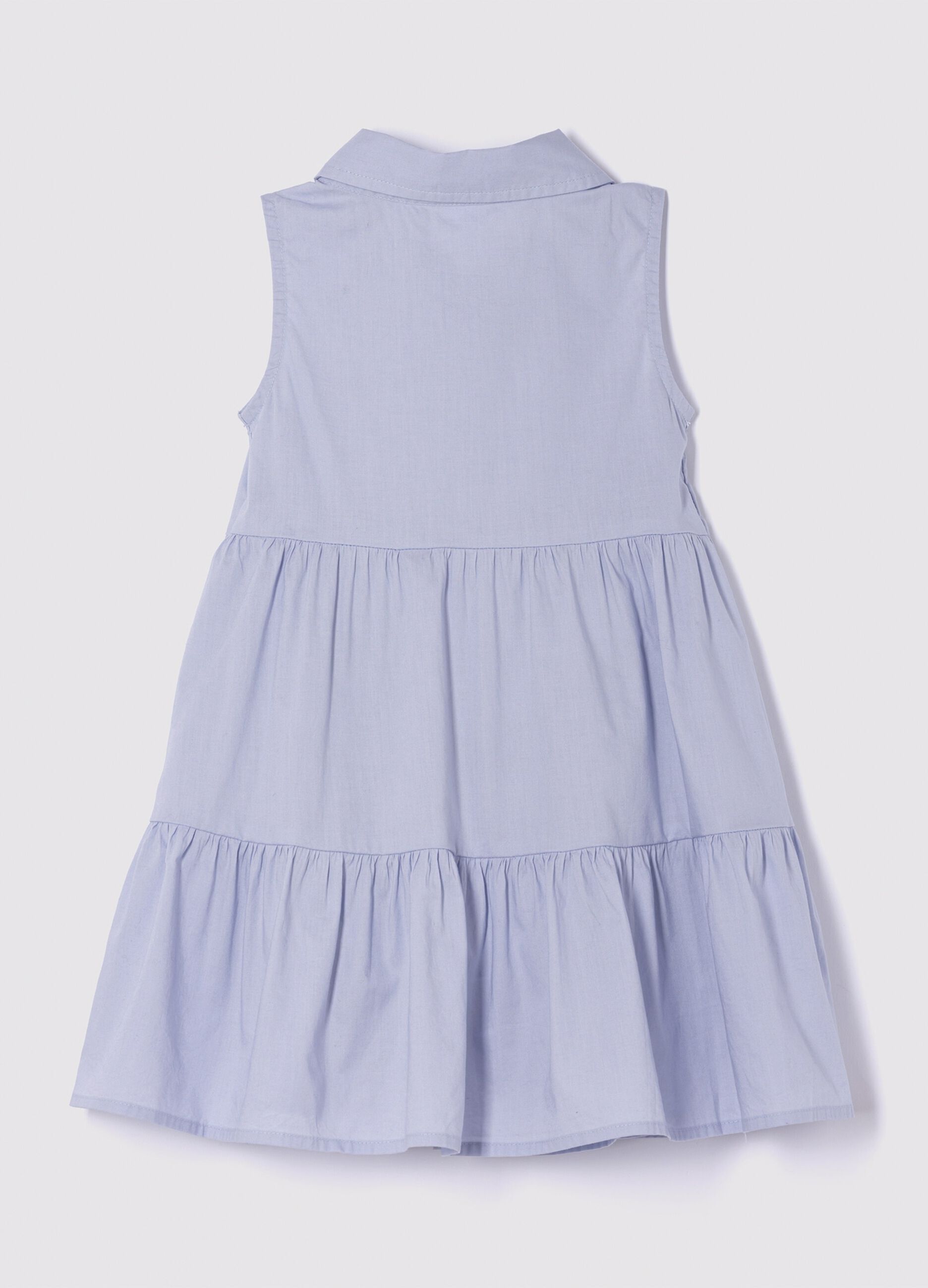 Blue tiered dress in cotton