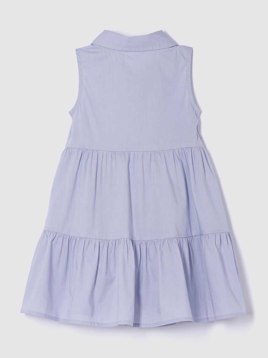 Blue tiered dress in cotton_1