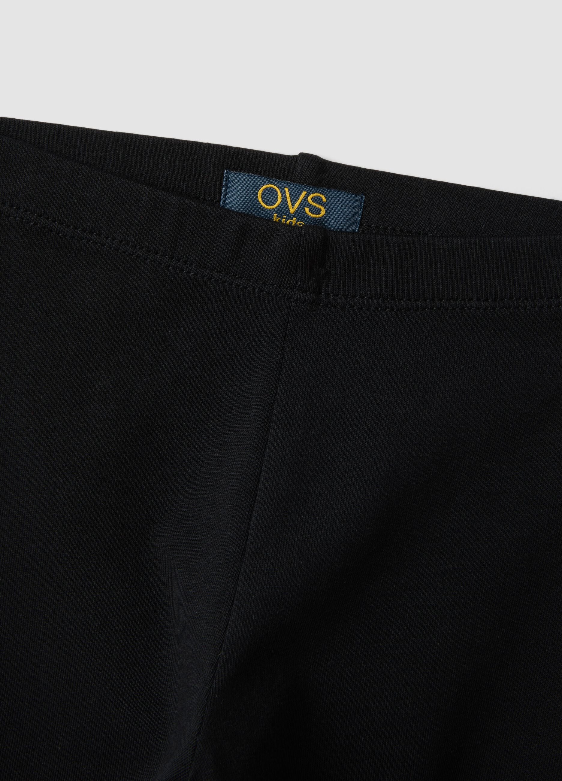 Girls&rsquo; black skinny leggings in stretchy organic cotton