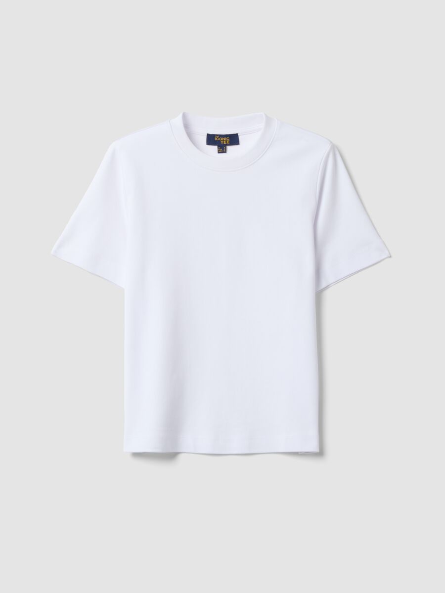 White relaxed-fit pure cotton short-sleeve T-shirt_4