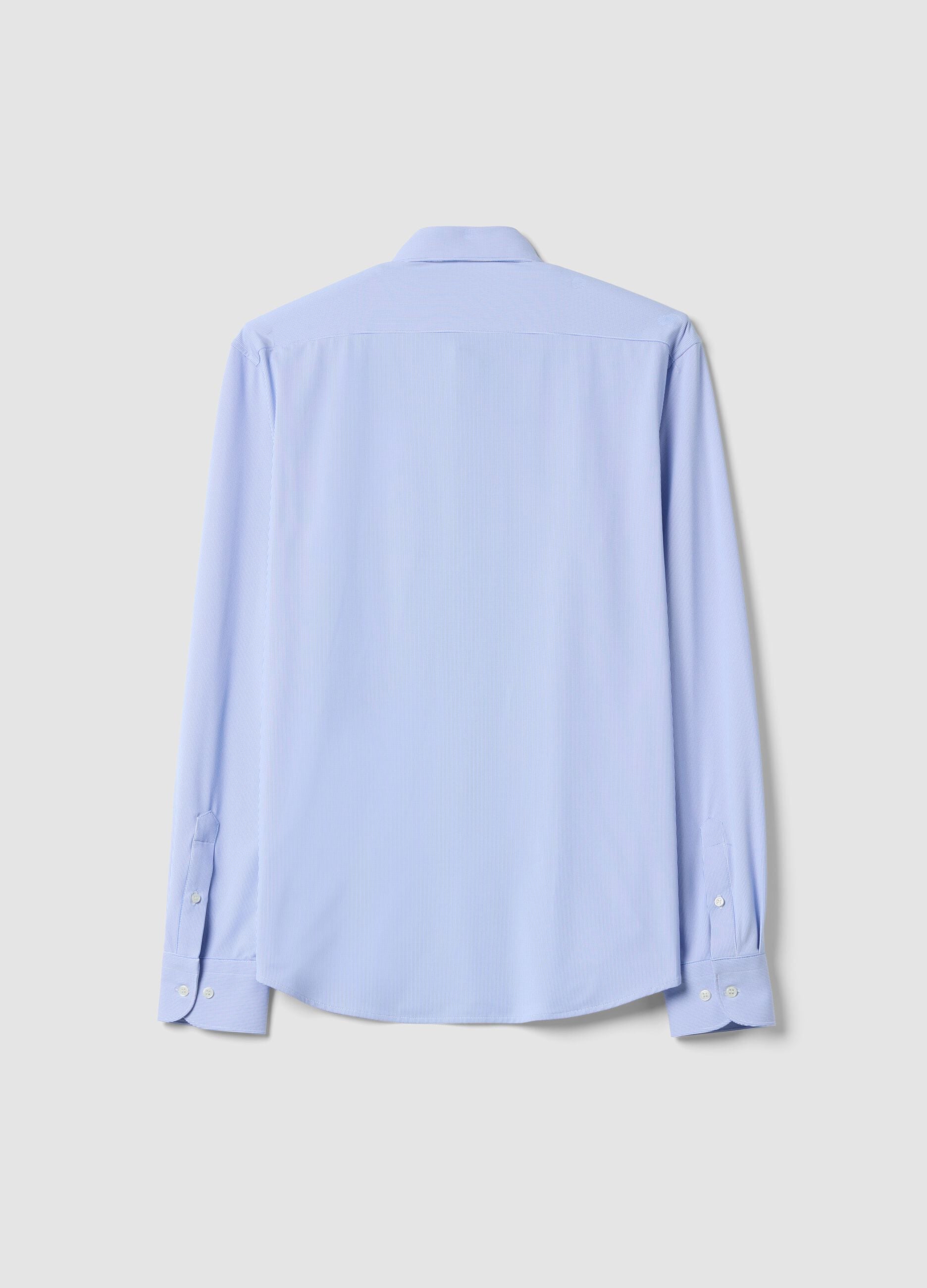 Camicia traspirante azzurra in tessuto elasticizzato 4 Way Stretch slim fit