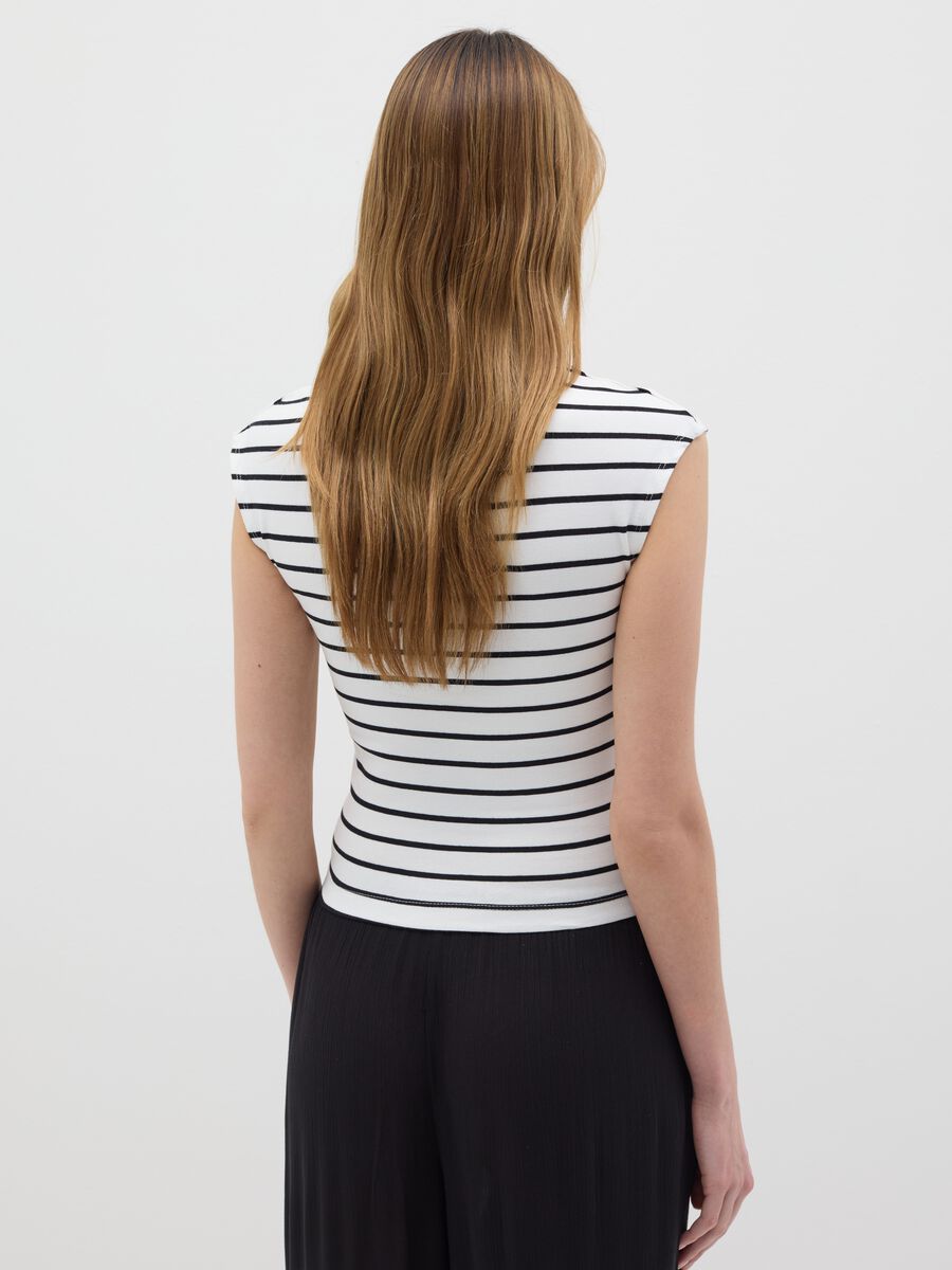 Women's multicoloured fitted vest top in stretch cotton_2