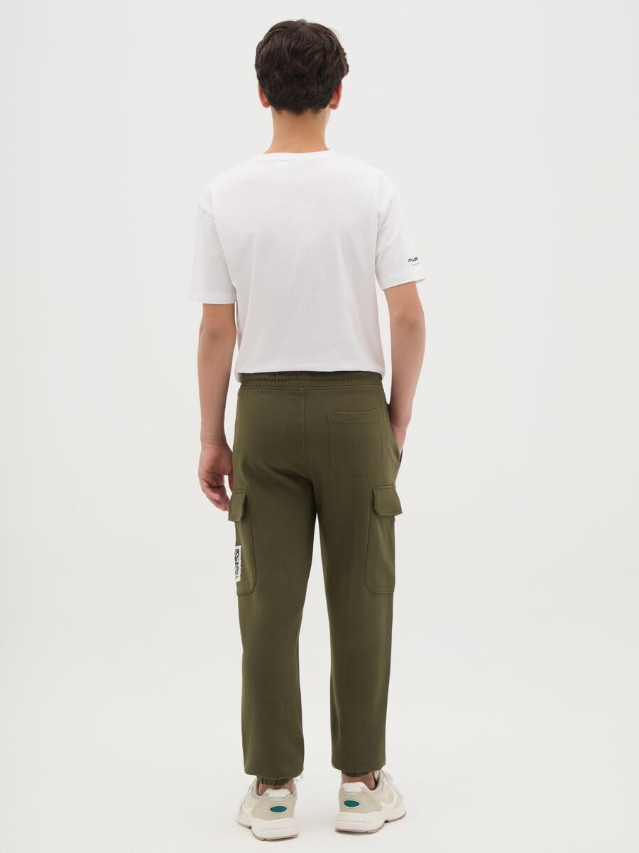 Cargo joggers in cotton with drawstring_3