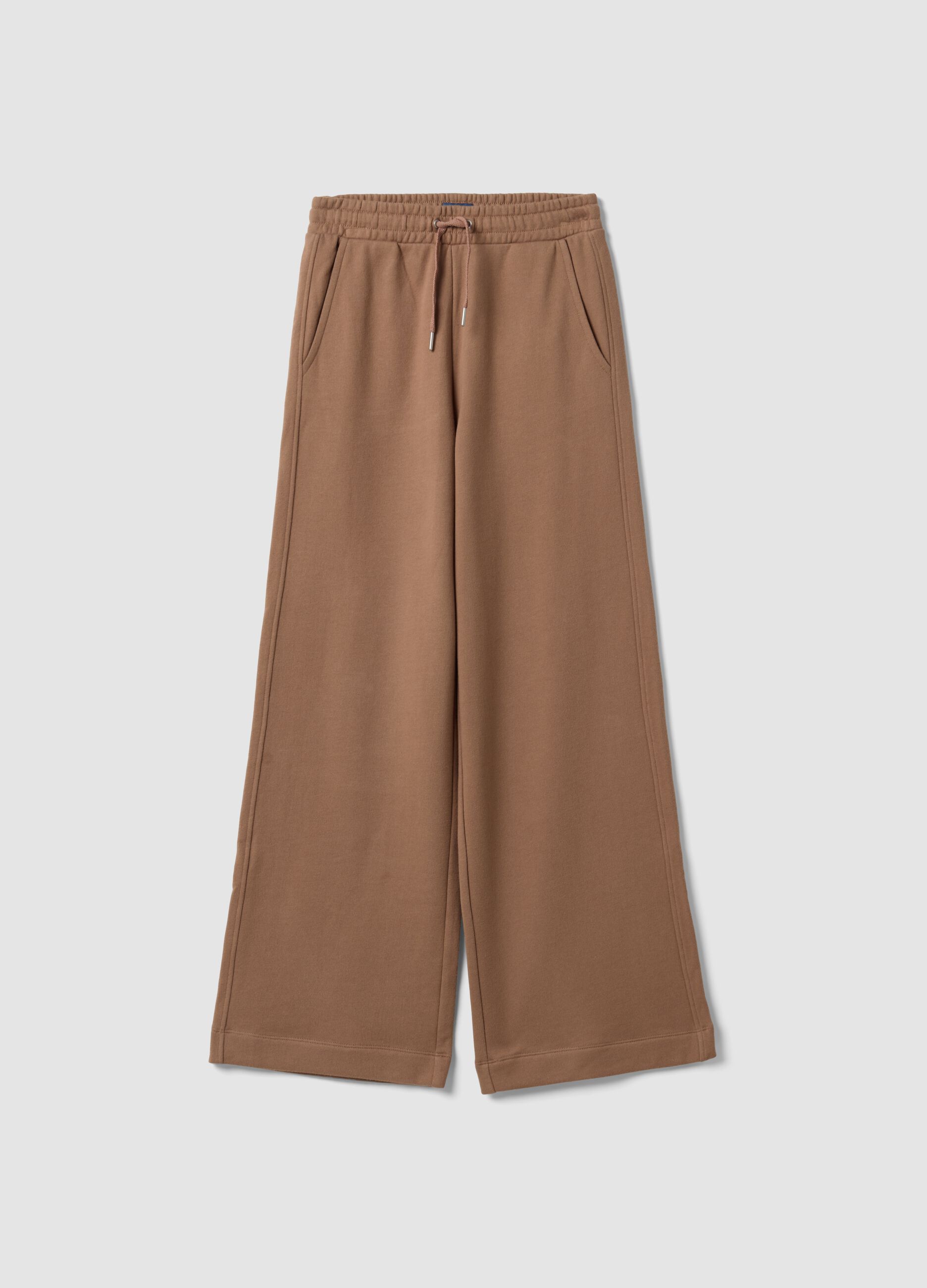 Pantaloni marroni culotte in puro cotone organico per ragazza