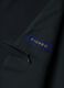 Blazer blu in twill di viscosa elasticizzata slim fit con rever a lancia_1
