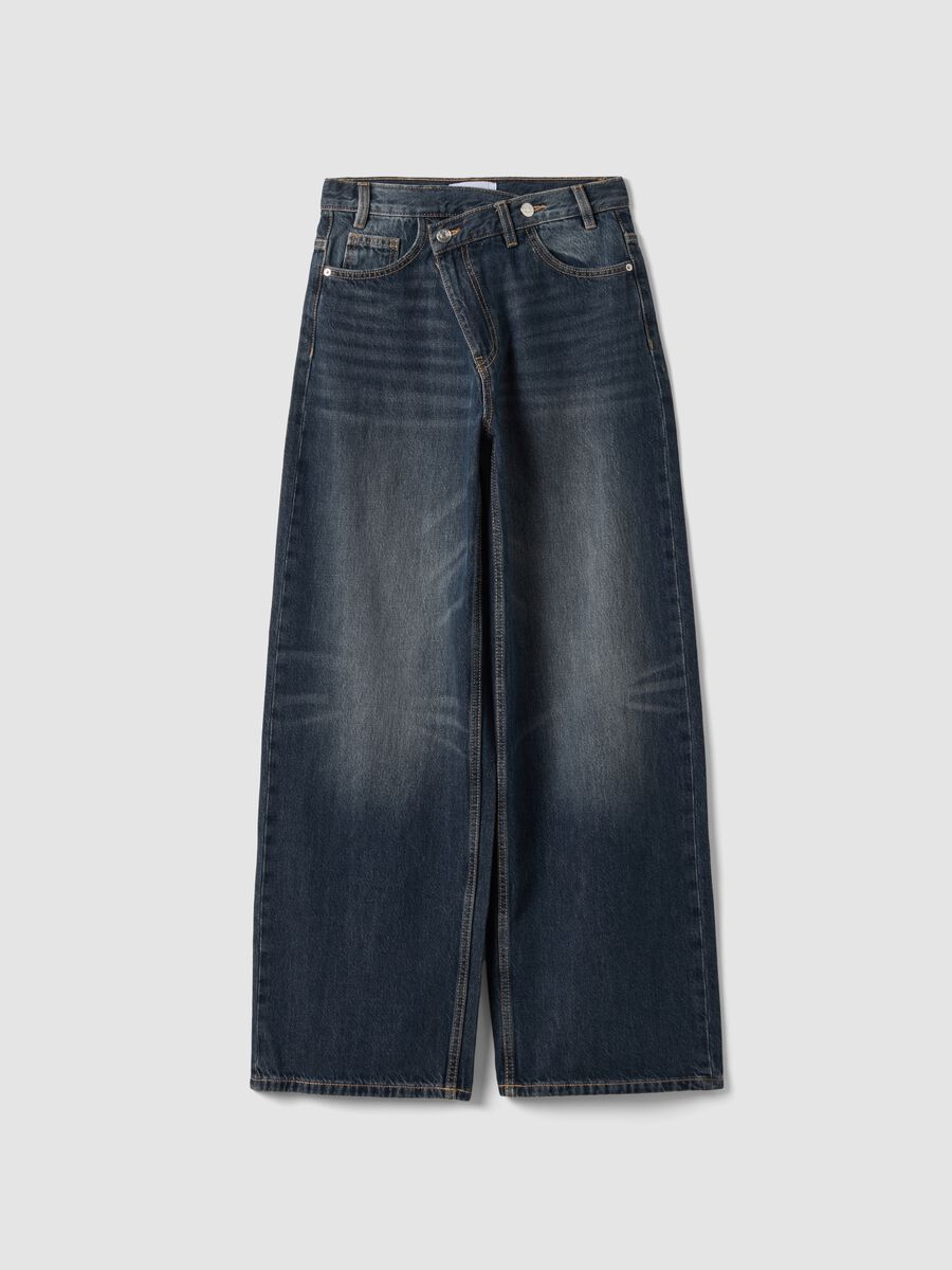 Jeans grigi in denim di puro cotone skater fit_4