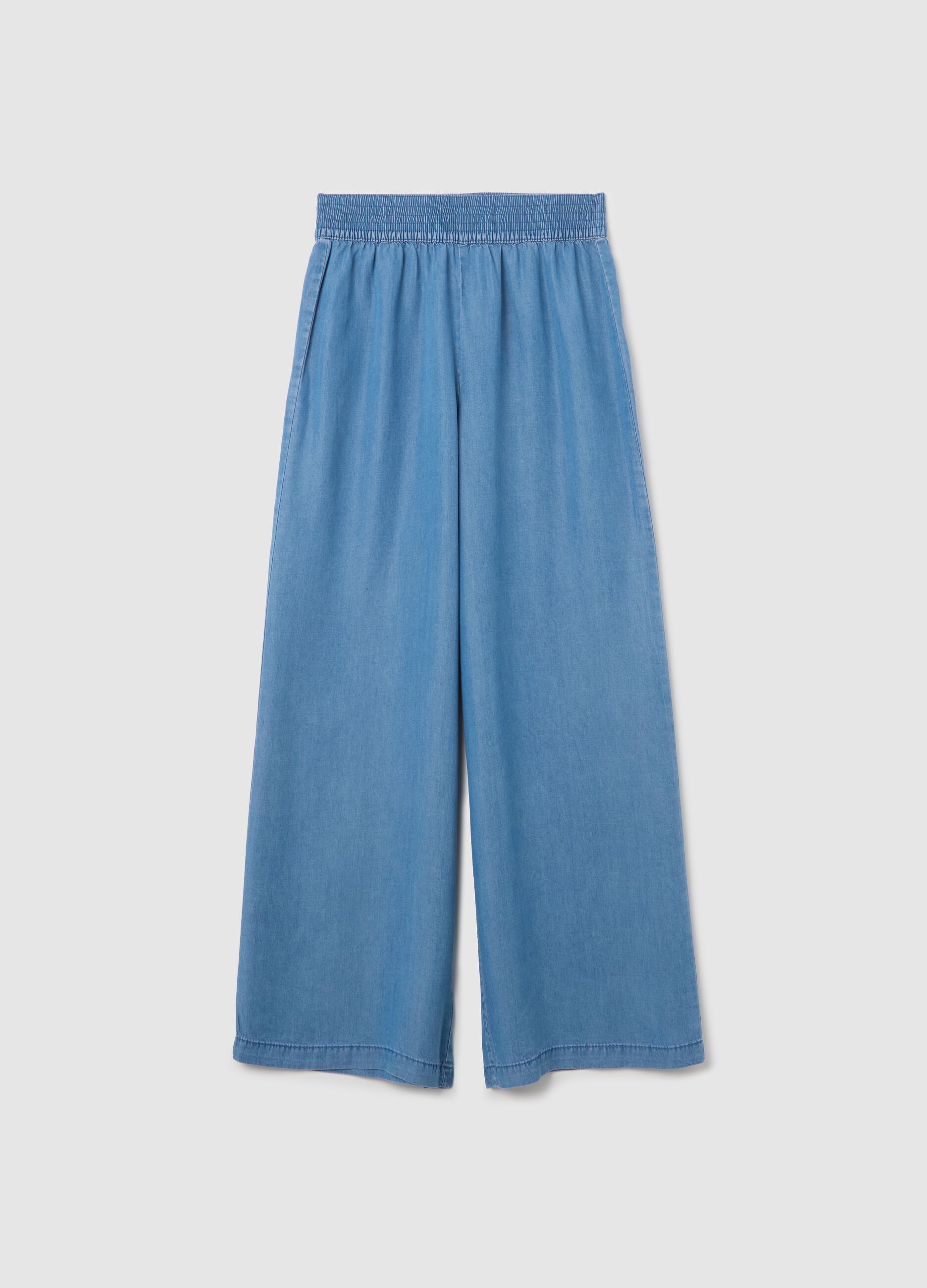 Jeans a gamba larga in Lyocell
