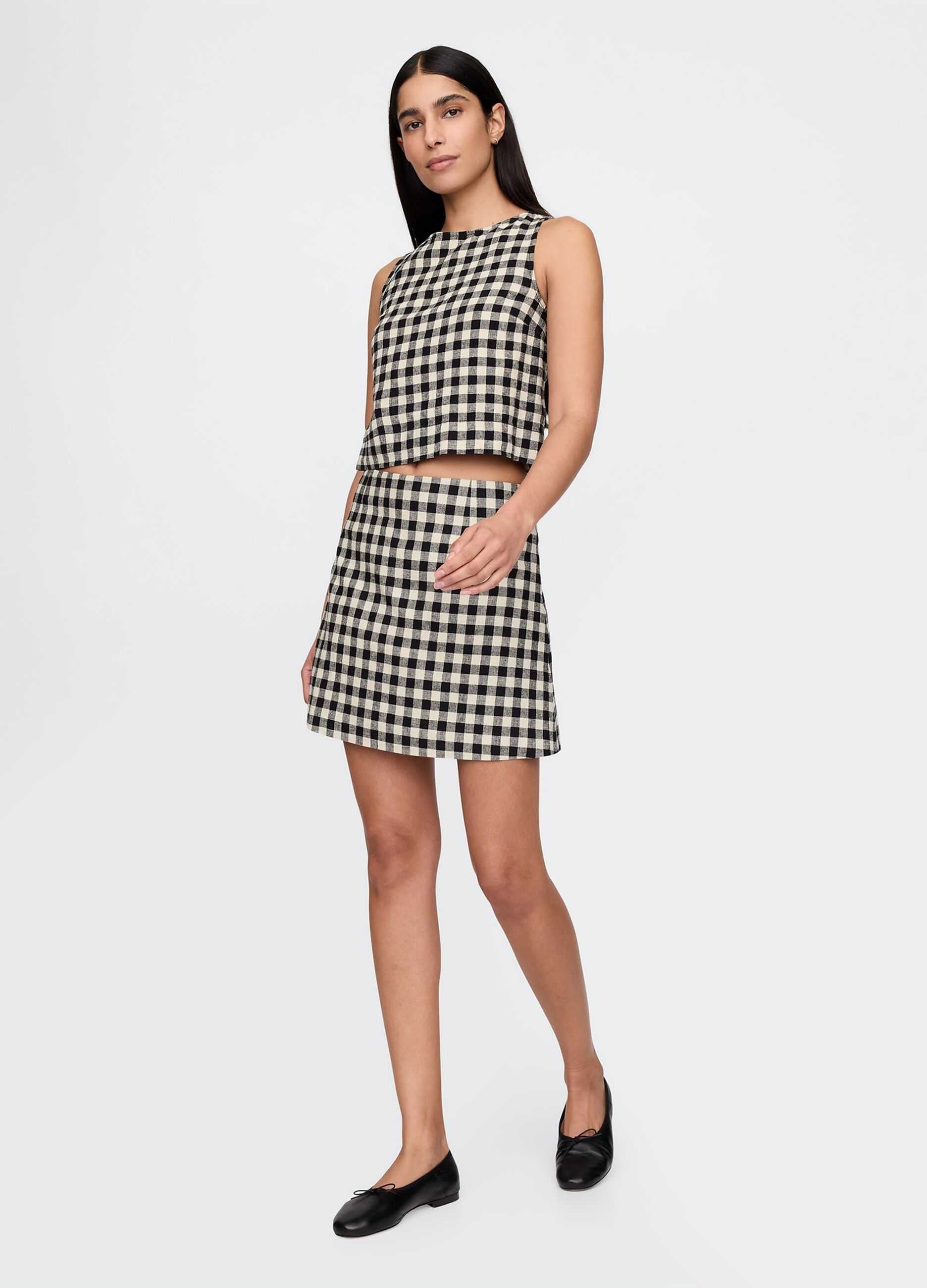 Sleeveless check top