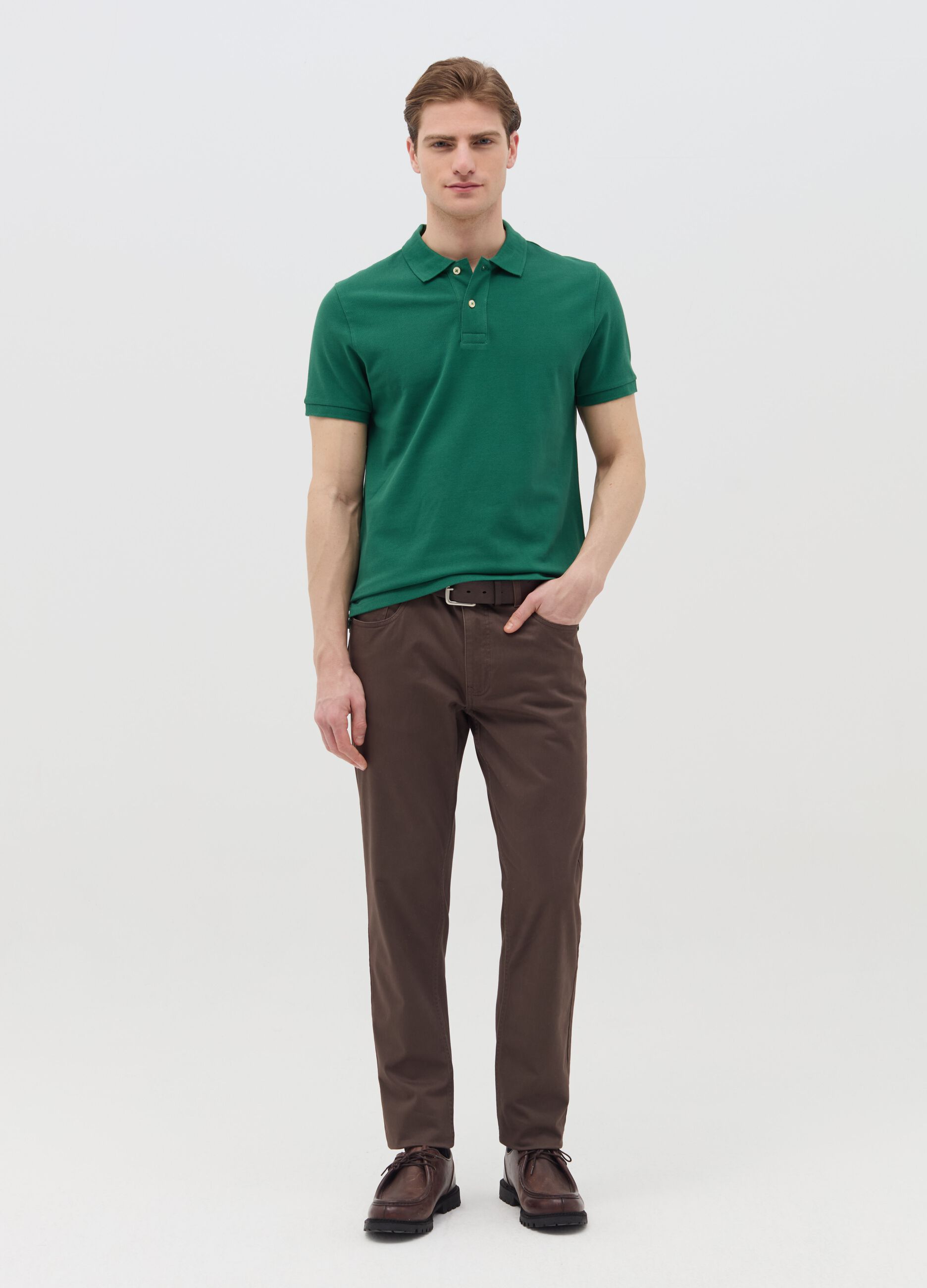Polo regular fit in cotone bio 