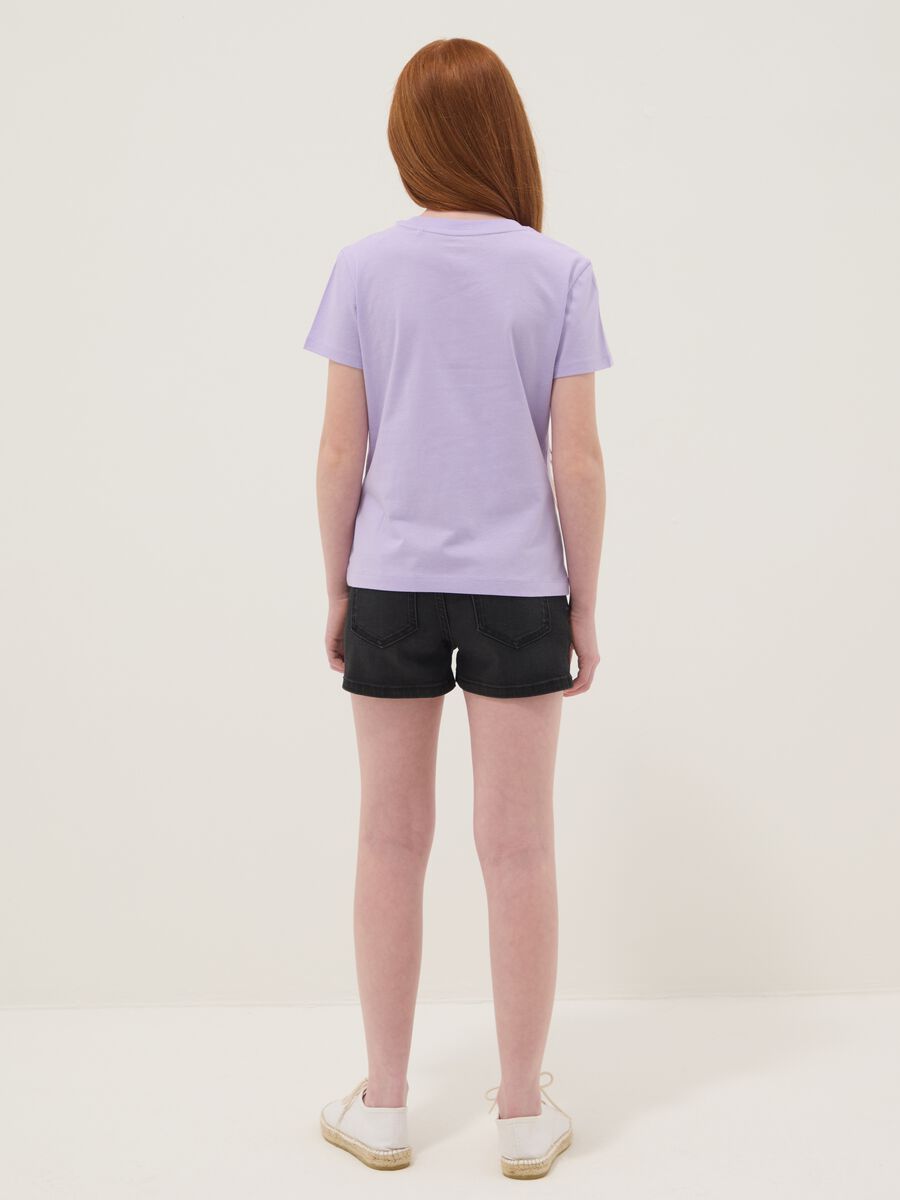 Shorts denim neri in misto cotone elasticizzato da ragazza slim fit_1