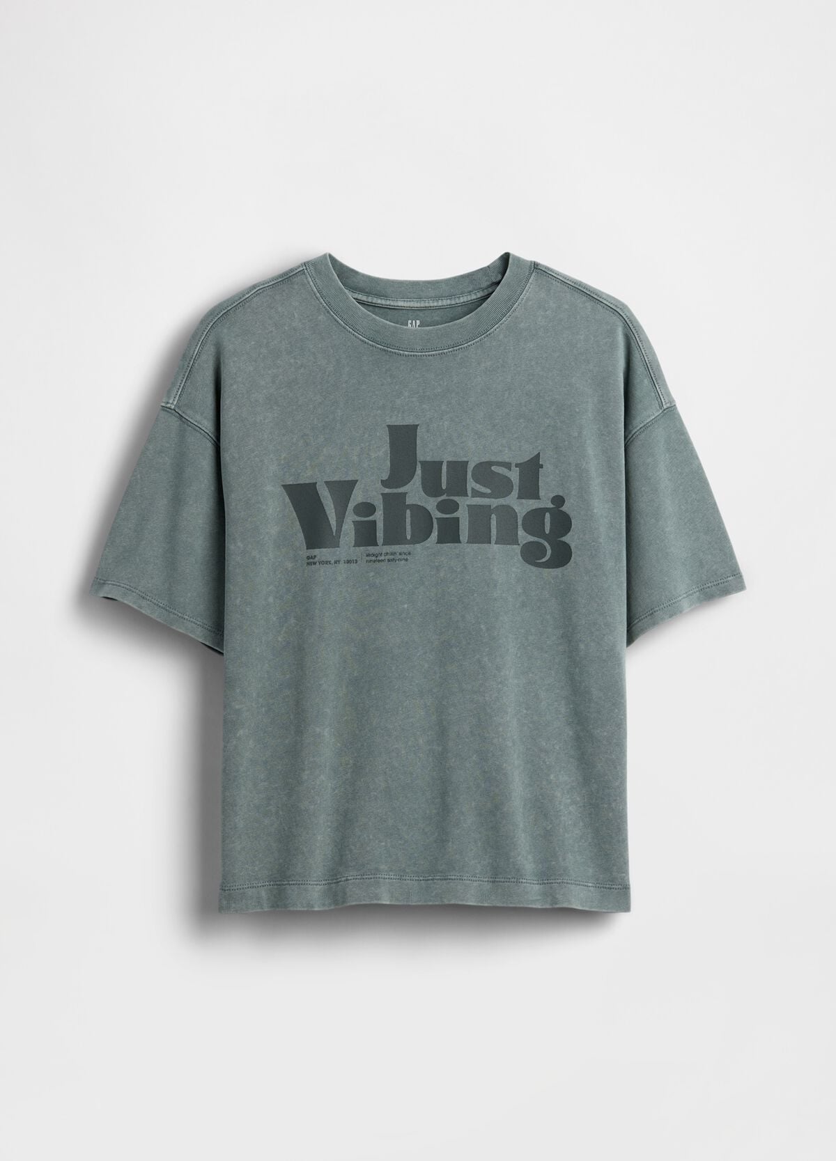 T-shirt blu a maniche corte in misto cotone KIDS da Bambino
