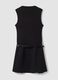 Black stretch viscose dress with structured high neckline_6