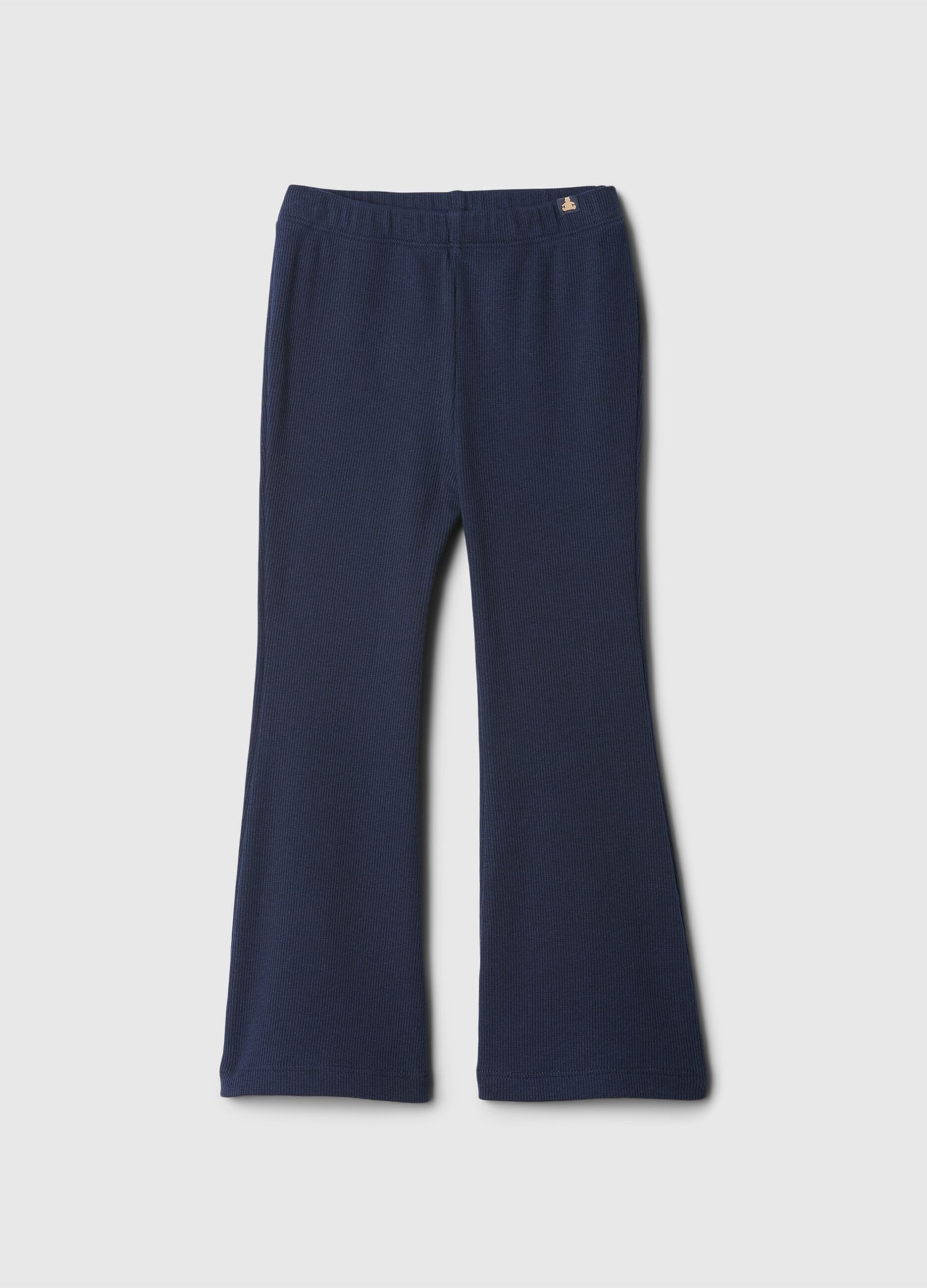 Flare-fit ribbed leggings