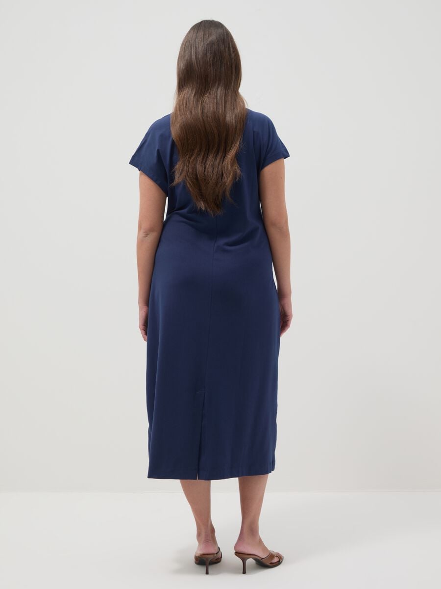 Blue stretch-cotton midi dress_3