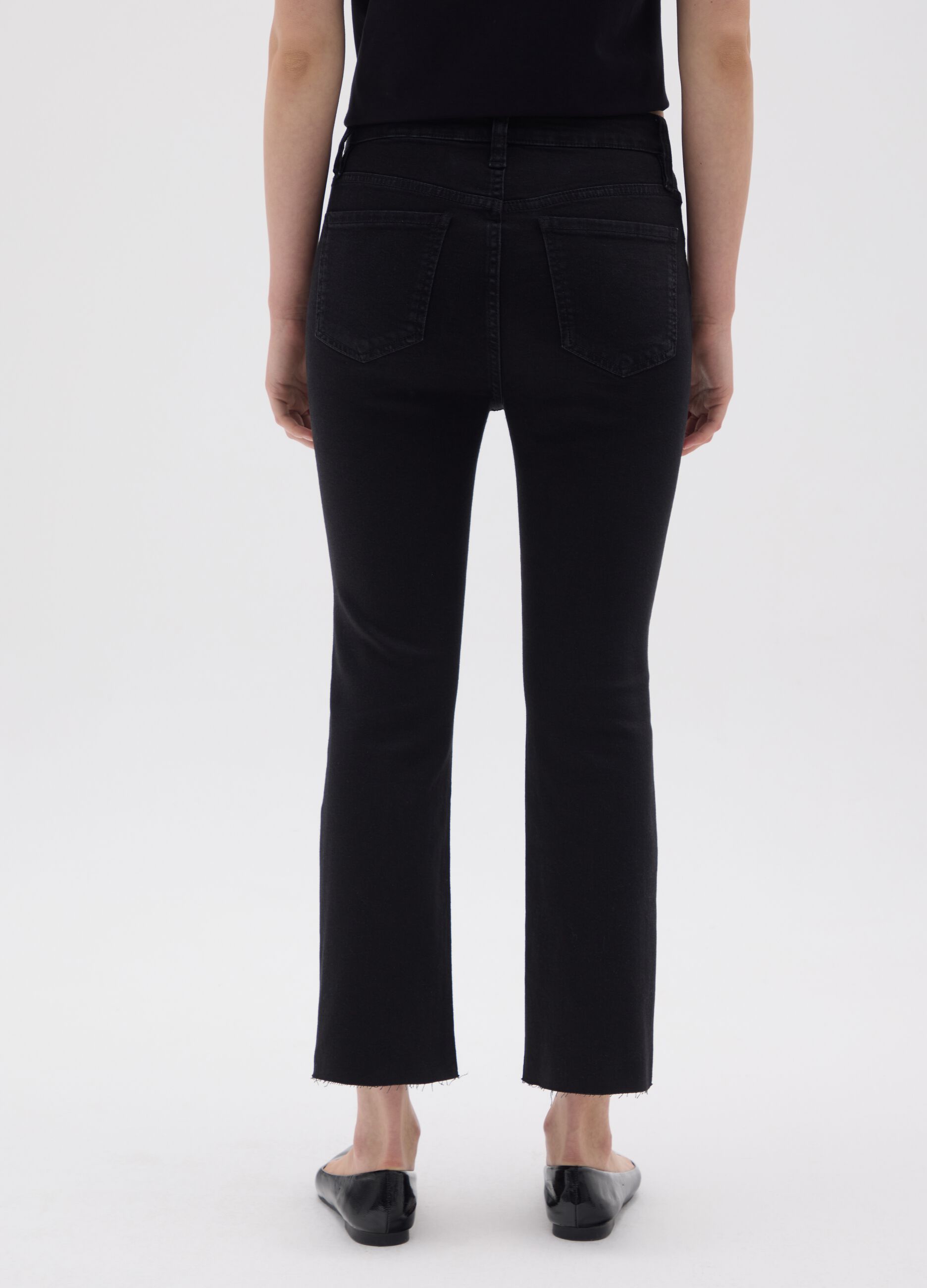 Women's regular fit black denim jeans