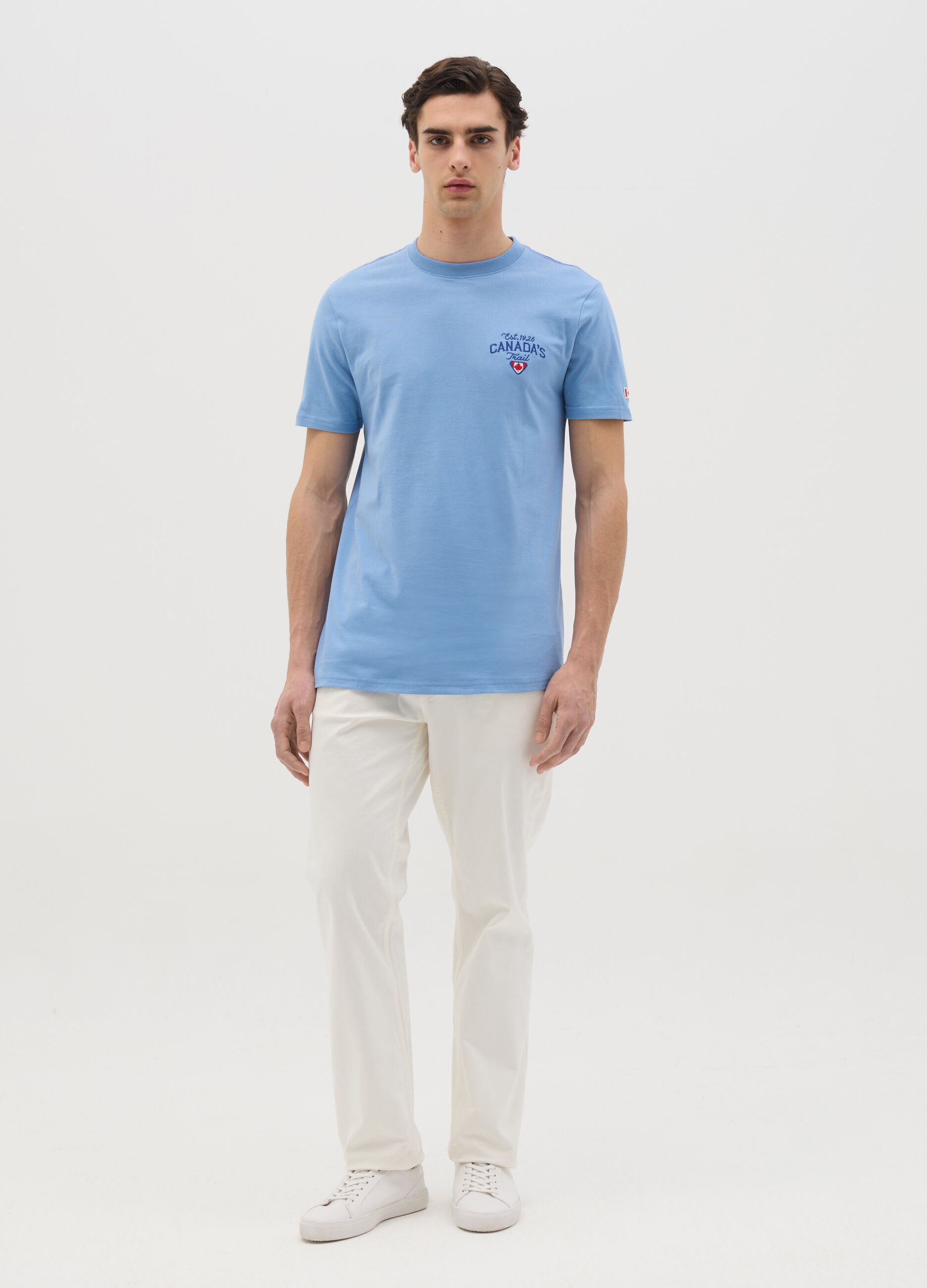 Cotton T-shirt with embroidered logo