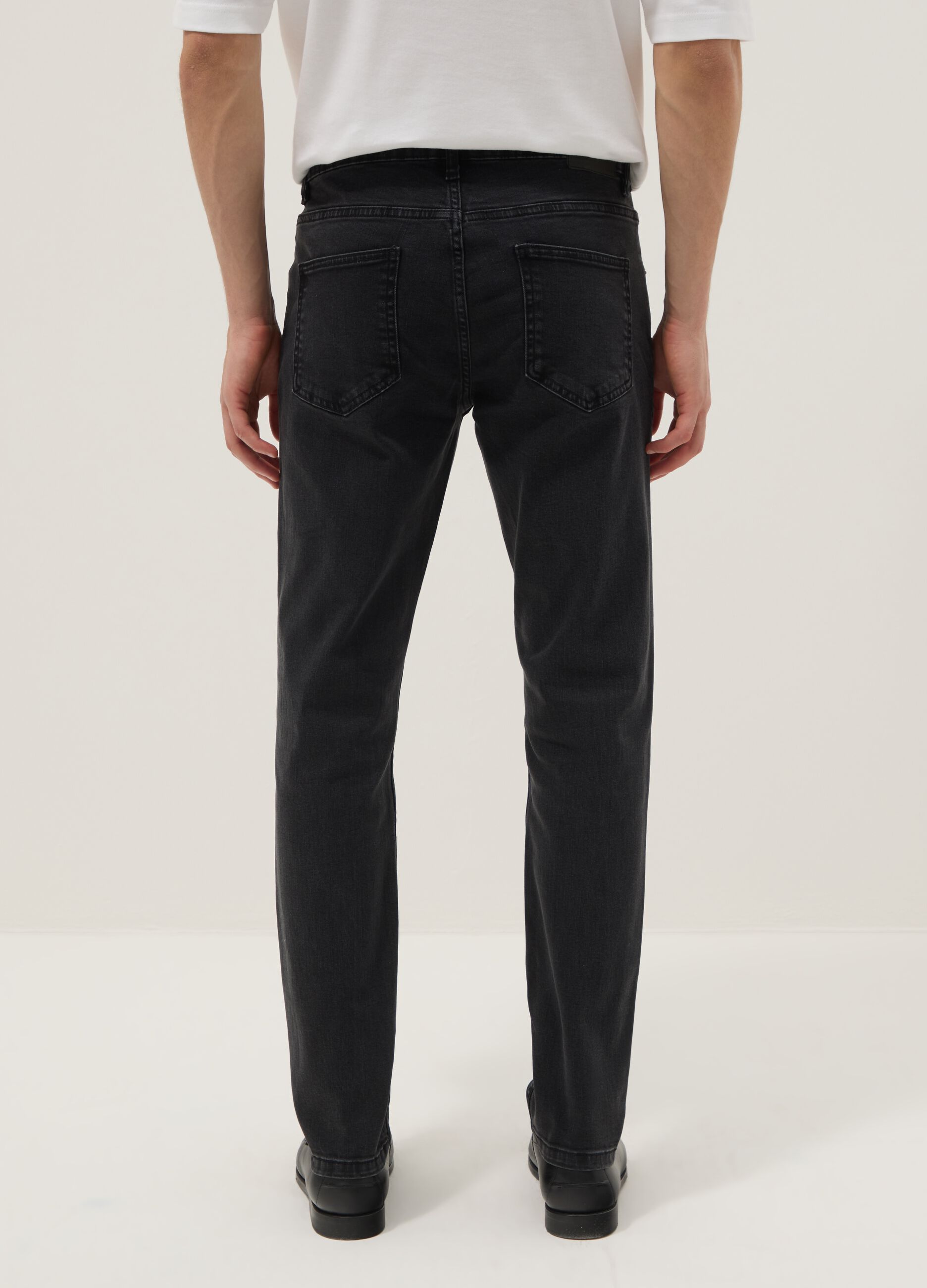 Black stretch cotton skinny-fit jeans