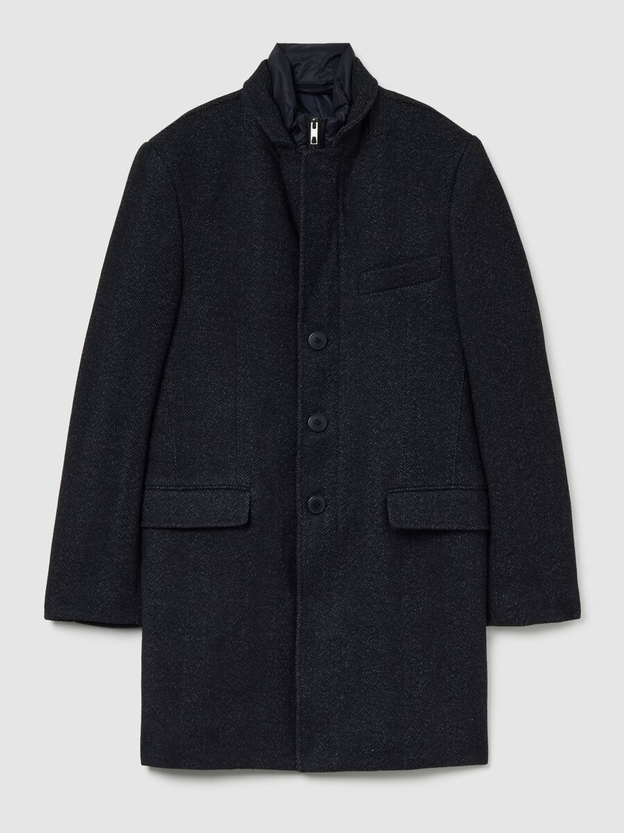 Single-breasted regular fit black coat_4
