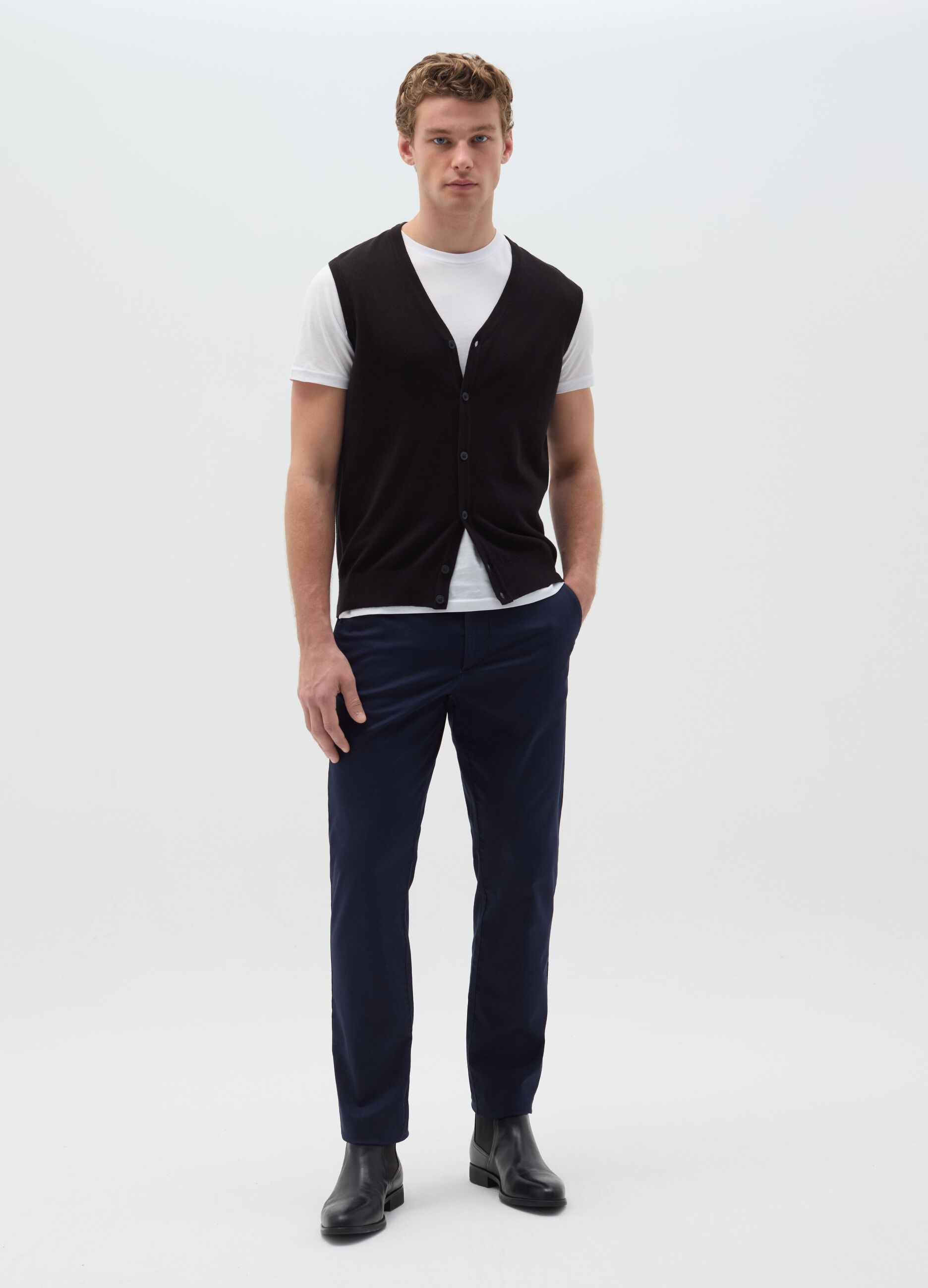 Pantalone chino slim fit in cotone stretch