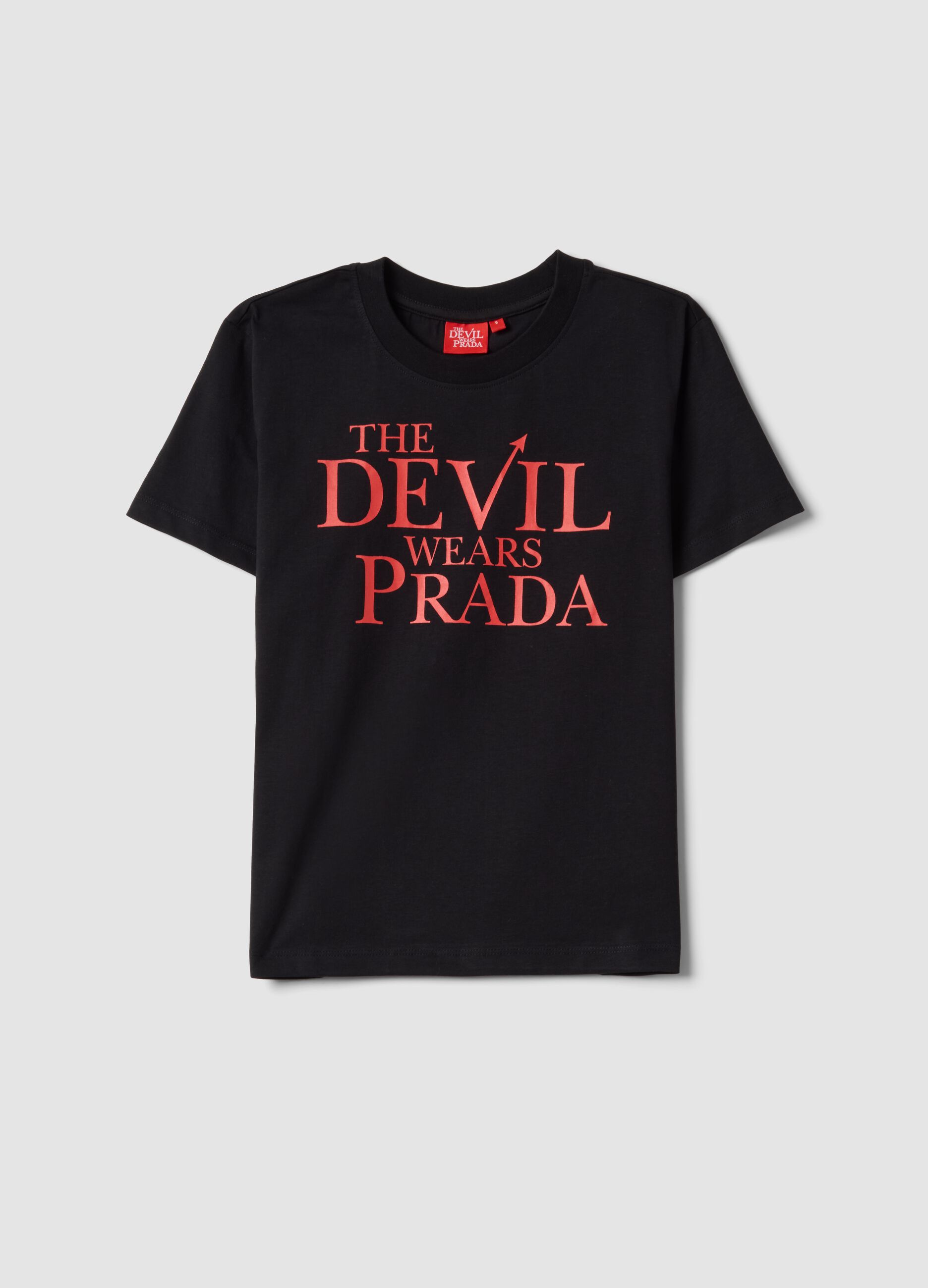 Black pure cotton regular fit T-shirt with print