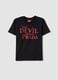 Black pure cotton regular fit T-shirt with print_4