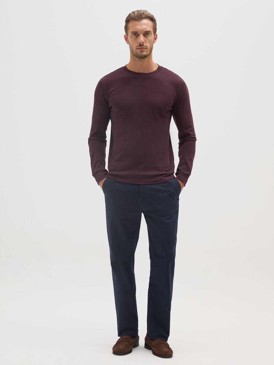 T-shirt in puro cotone viola regular fit_1