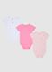 Multicoloured pure cotton baby girl bodysuit set_0