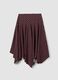 Brown polka-dot skirt in a viscose-blend with an asymmetric hem_1