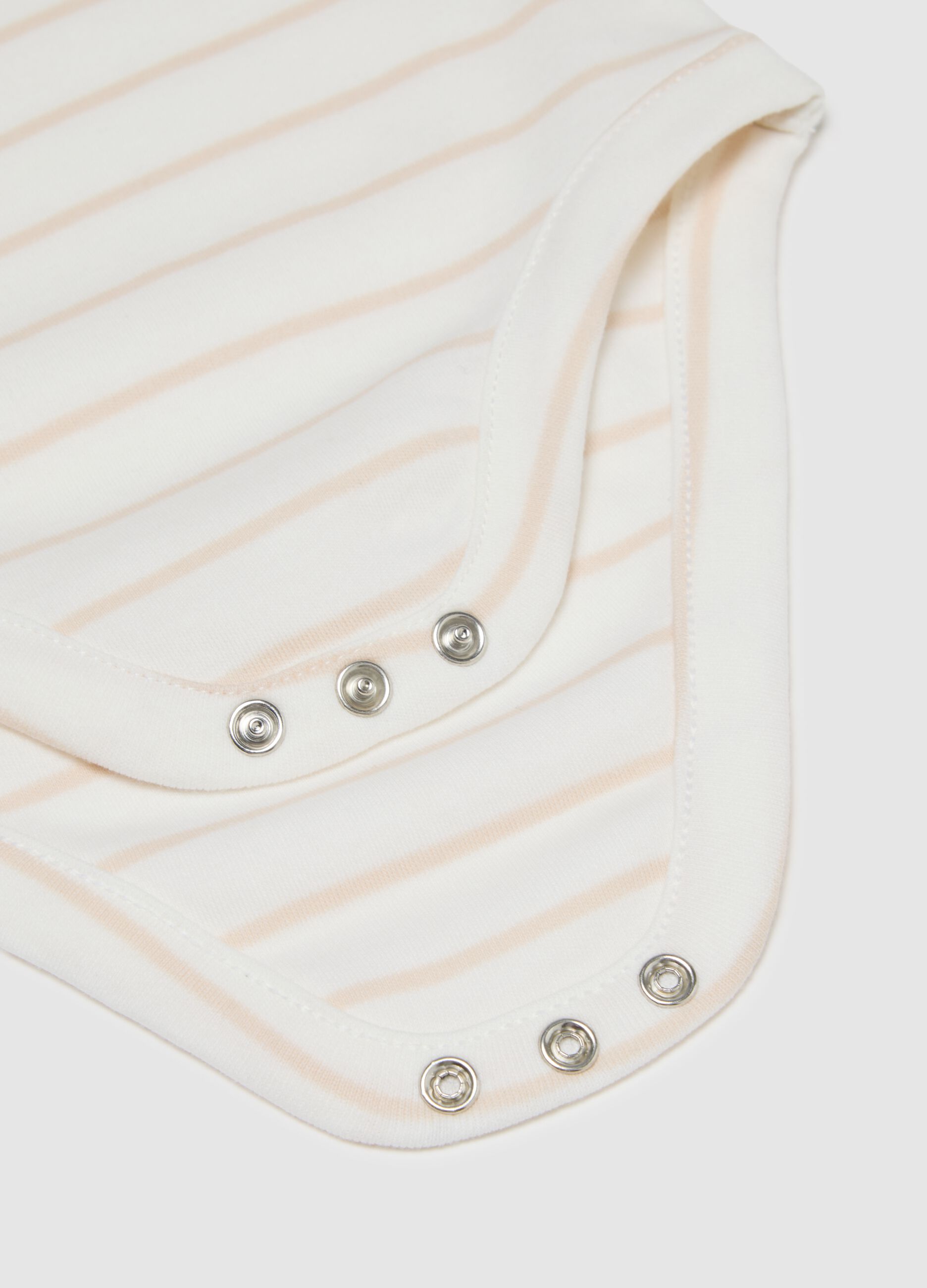 Multicoloured pure cotton baby bodysuit with collar