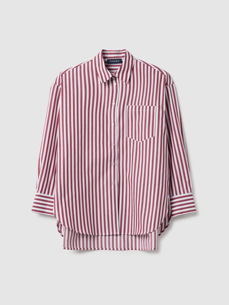 Multicolour striped pure cotton oversized fit shirt_4