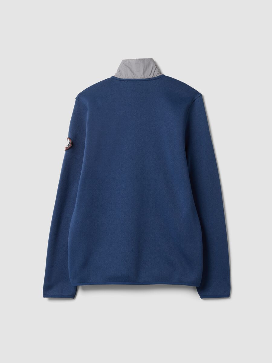 Heavyweight blue and light grey half-zip jacket_2