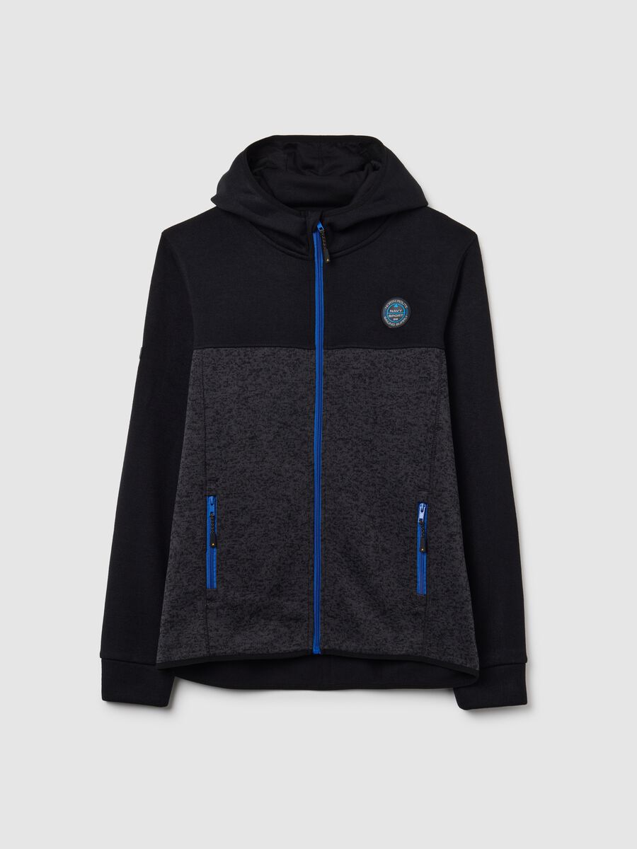 Heavy Black and Grey Jacket with Hood_0