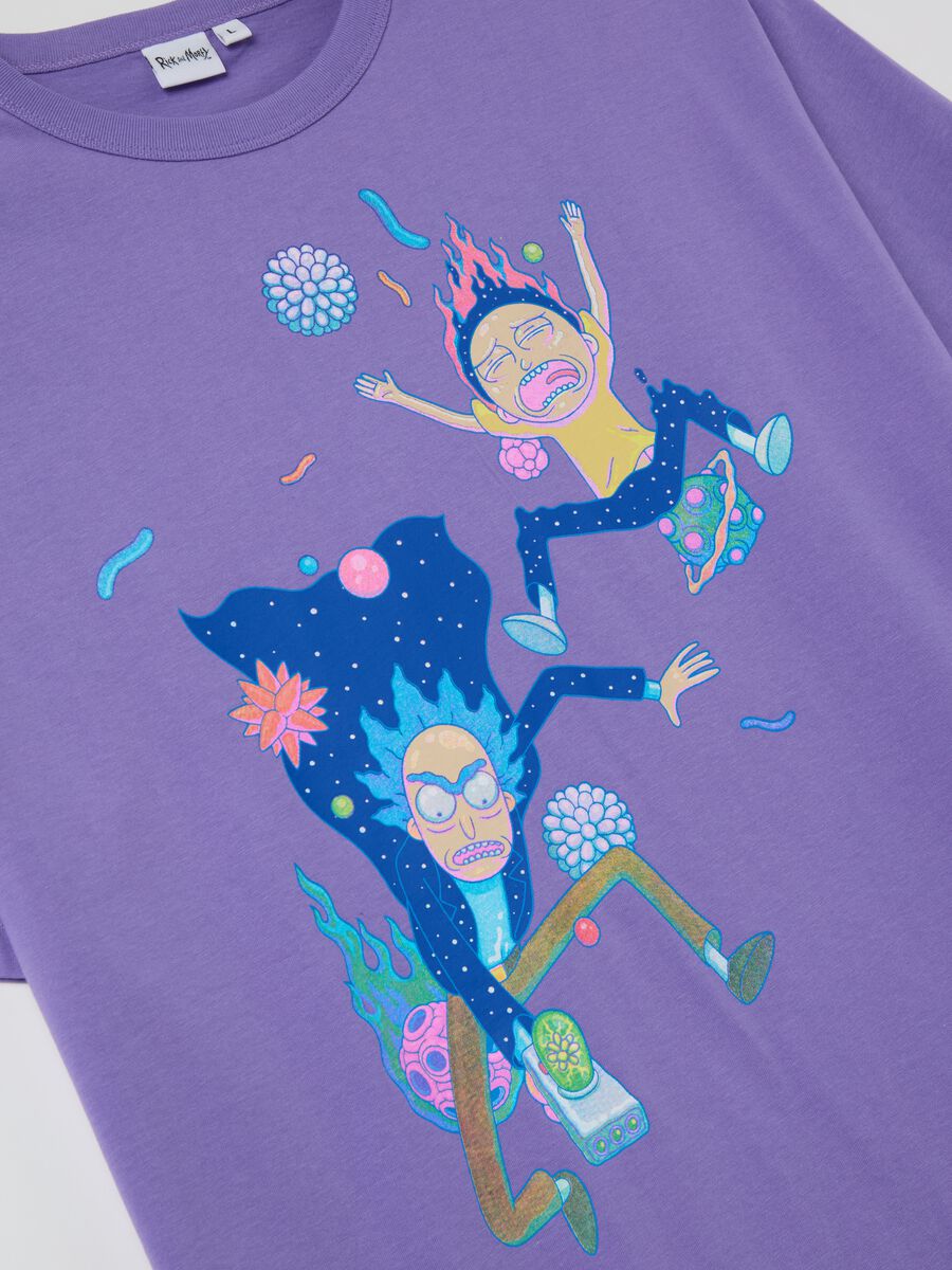 Purple T-shirt with Rick and Morty print_5