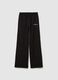 Black cotton blend trousers with regular fit_4