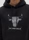 Black cotton blend hoodie with Chicago Bulls logo_3