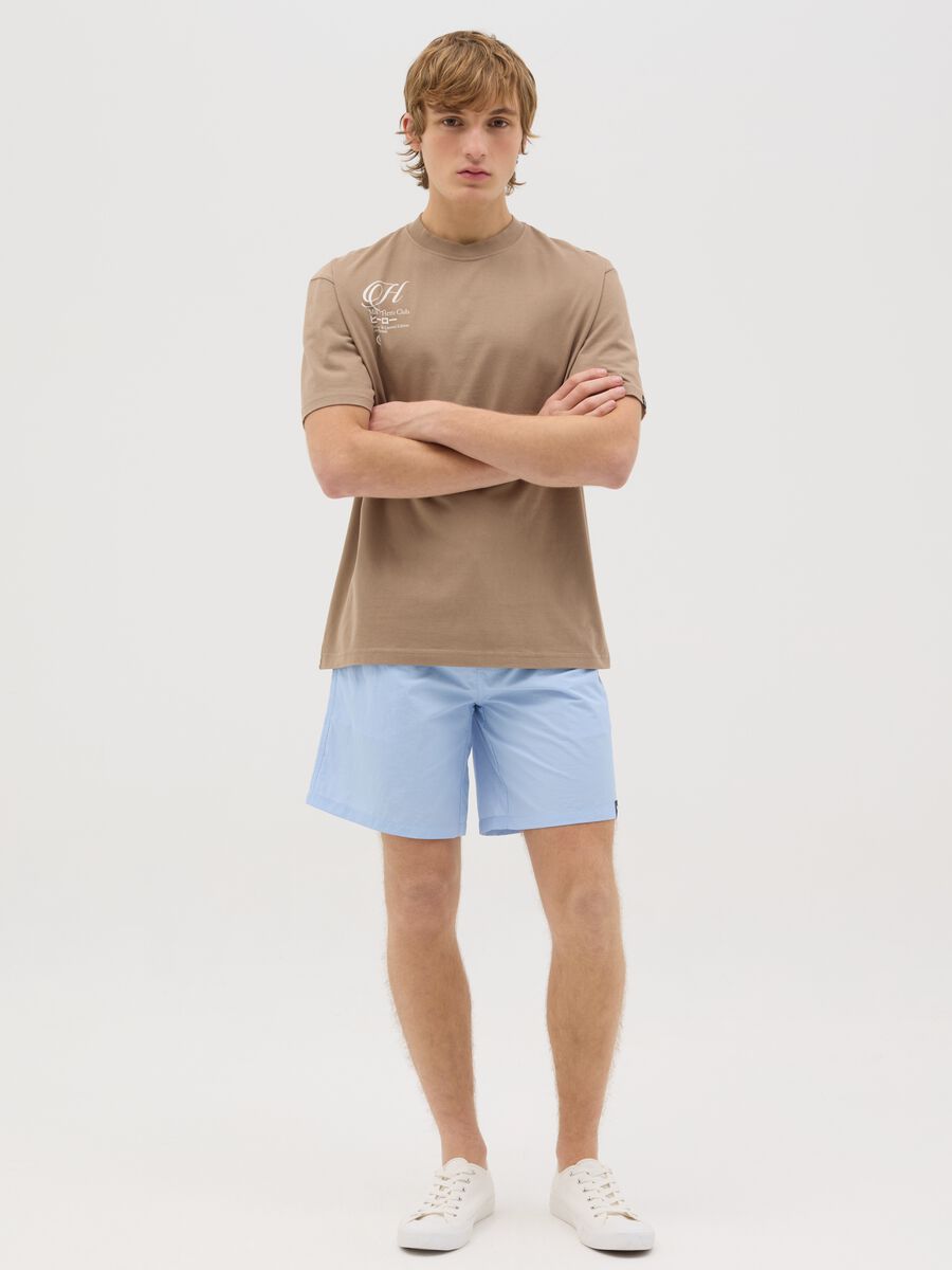 Boxer da uomo azzurro regular fit con elastico e coulisse_0