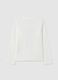 Girls' white regular fit stretch cotton t-shirt_4