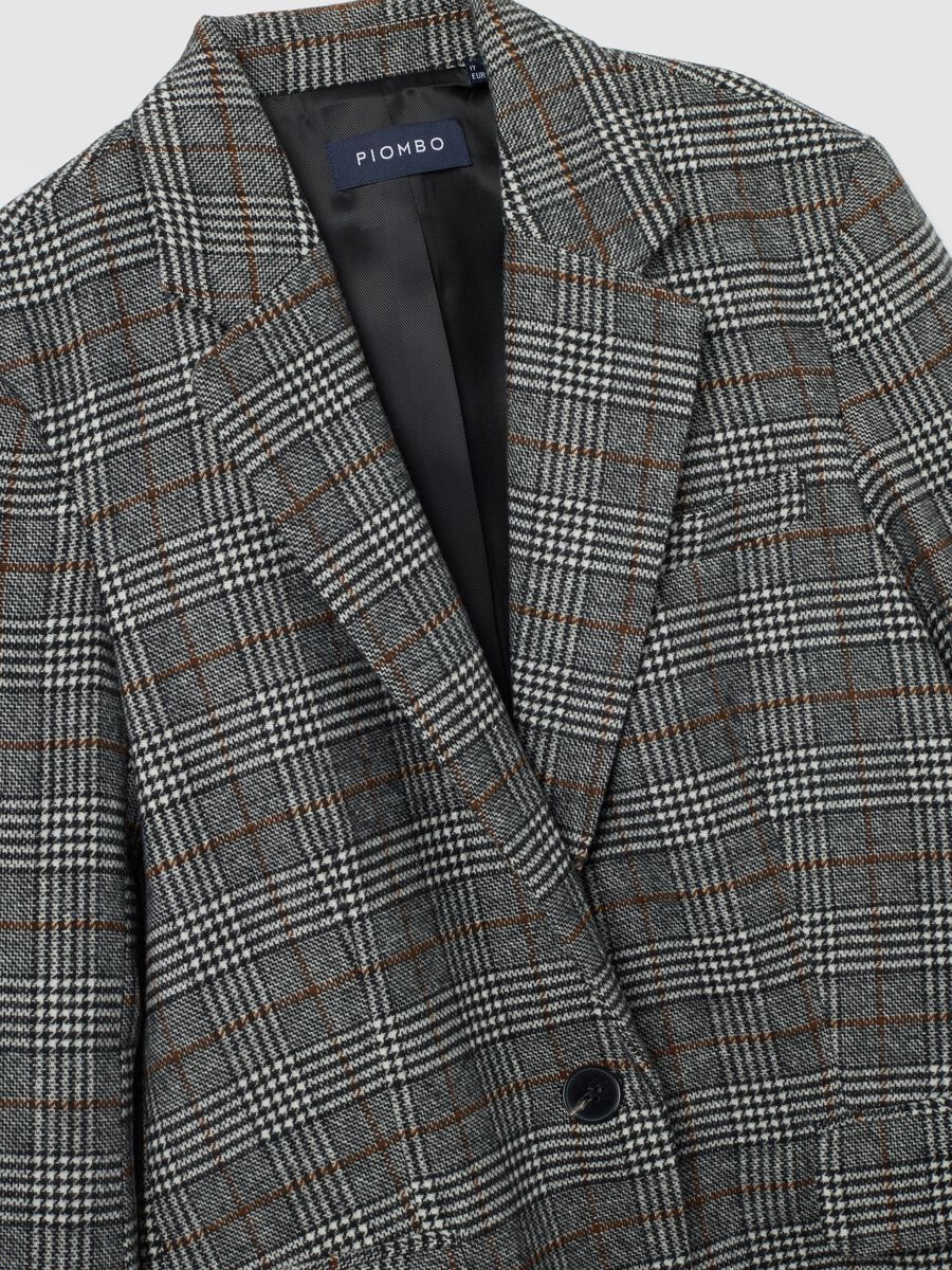Grey checked blazer with oversized fit_5