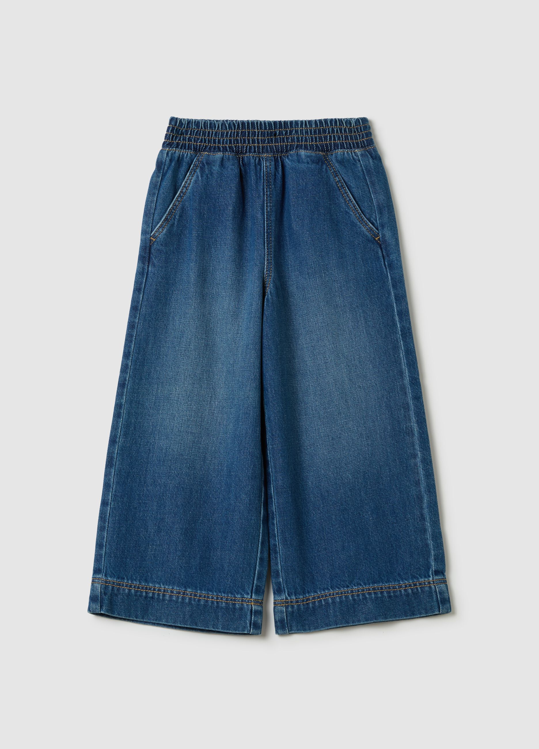 Joggers a gamba larga in denim 