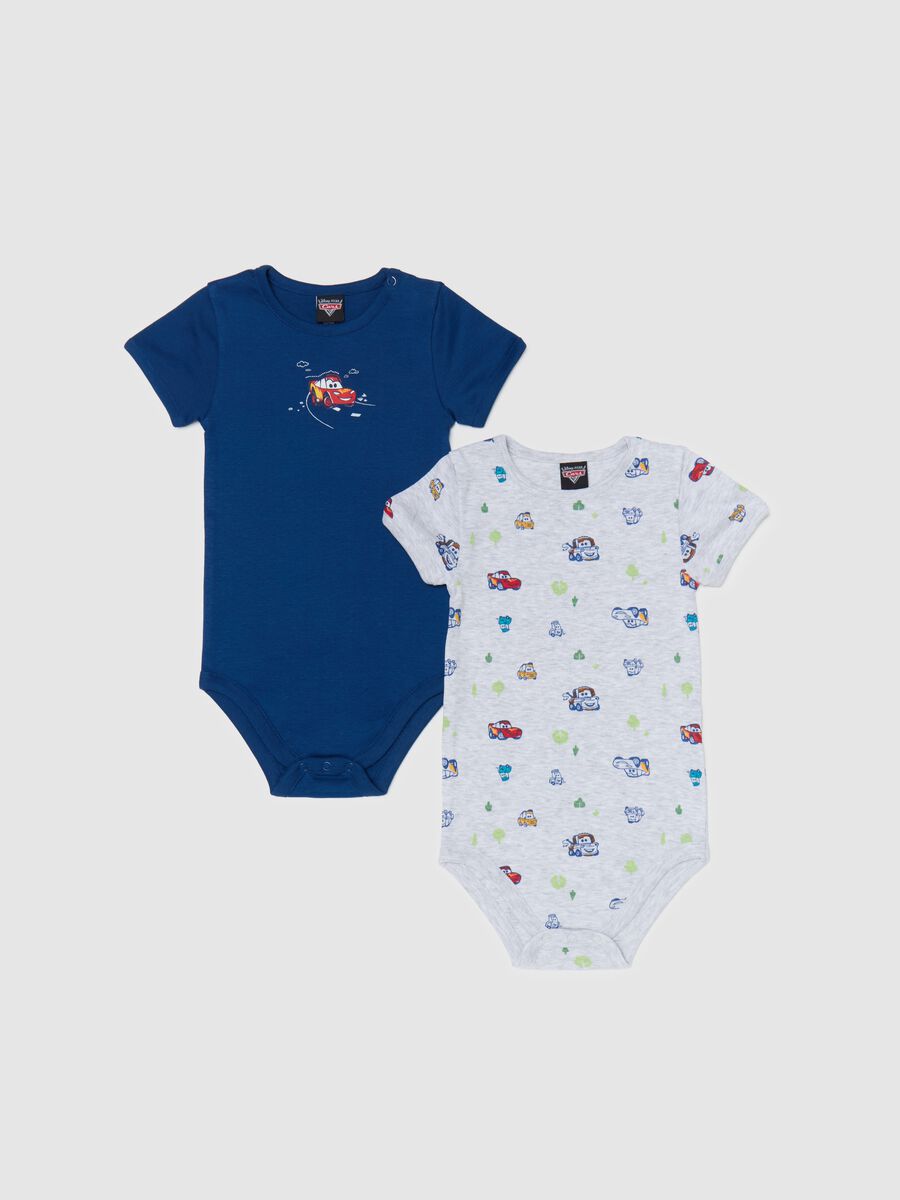 Two-pack short-sleeved bodysuits with Cars print_0