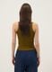 Green fitted ribbed stretch cotton tank top_3