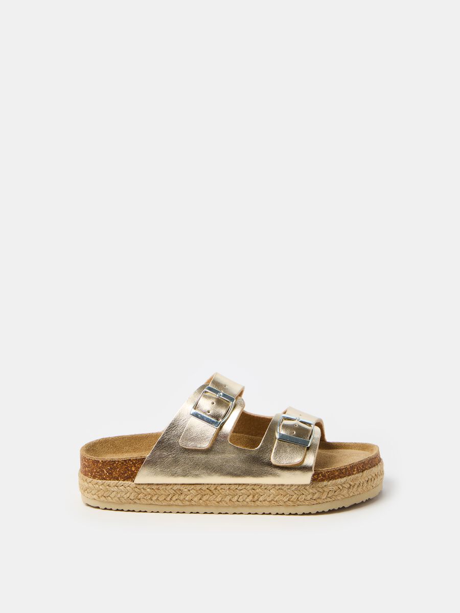 High metallic sandals with double band_0