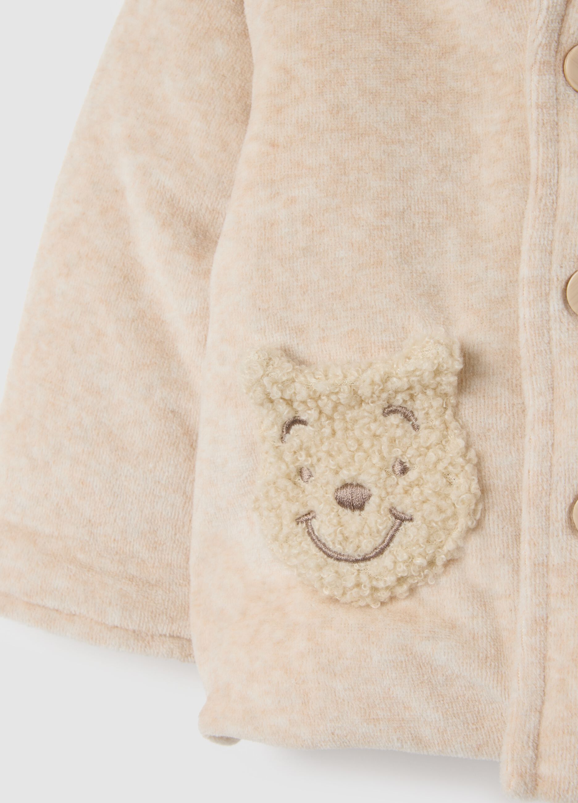 Baby padded jacket in beige cotton blend regular fit