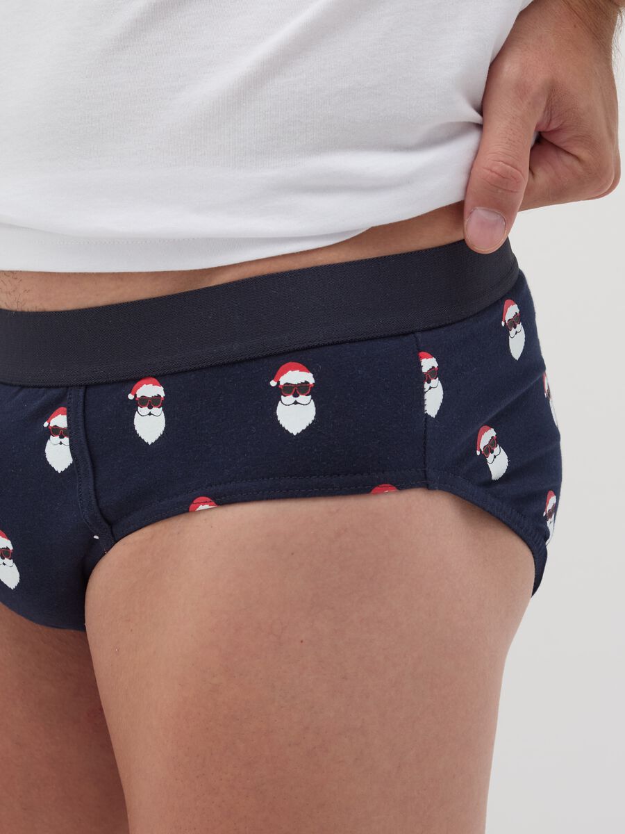 Stretch organic cotton briefs with all-over print_2