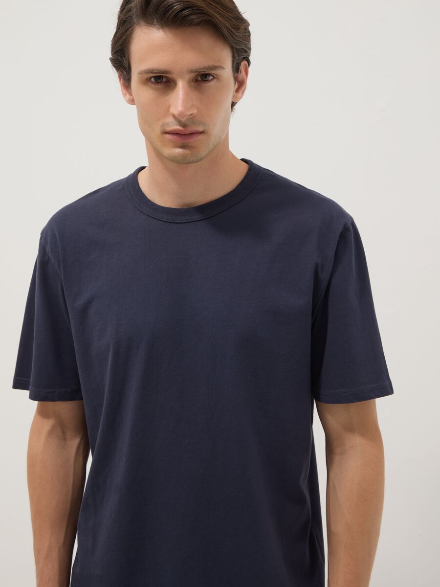 Navy pure cotton relaxed-fit T-shirt_2